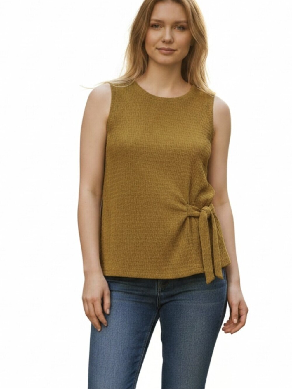 NWT Nine West Women's Mustard Sleeveless Top. Size L